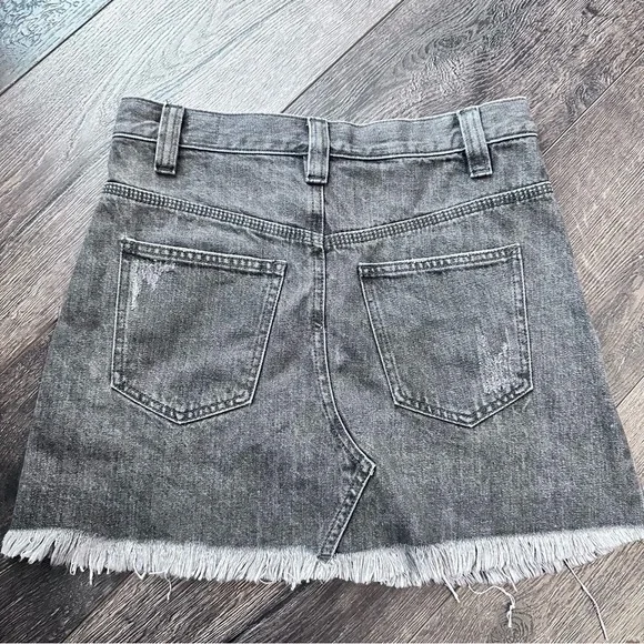 Free People We The Free pleated denim skirt washed black size 25 small - Picture 6 of 6